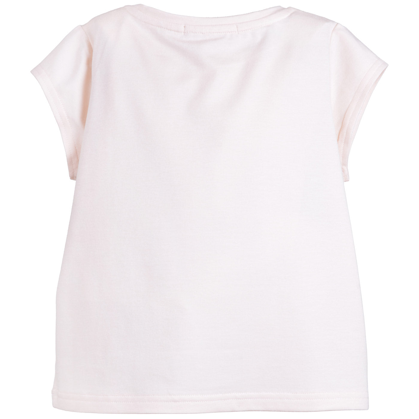 Girl's Bow Jersey T-shirt in Blush and White Gold