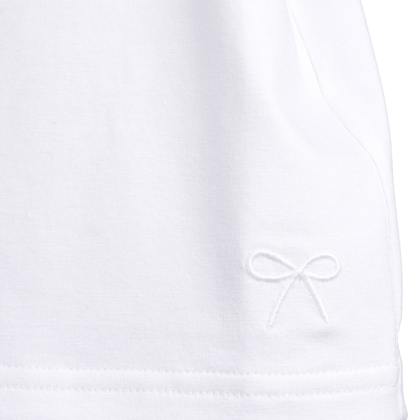 Girl's Bow Jersey T-shirt in White and White Gold