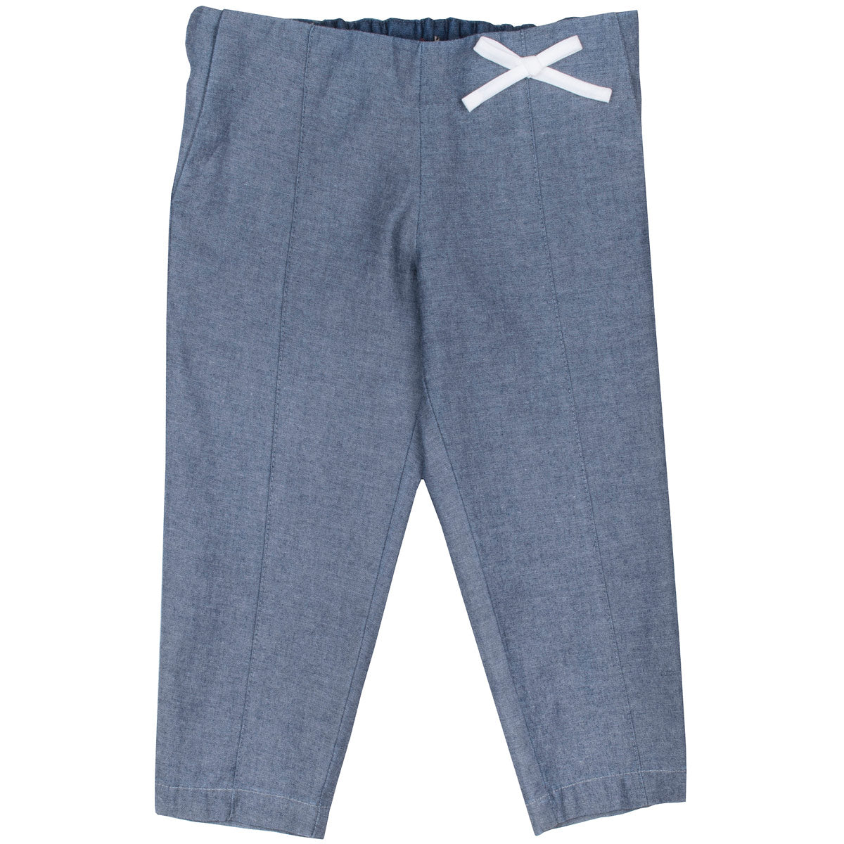 Girl's Chambray Trousers in Indigo