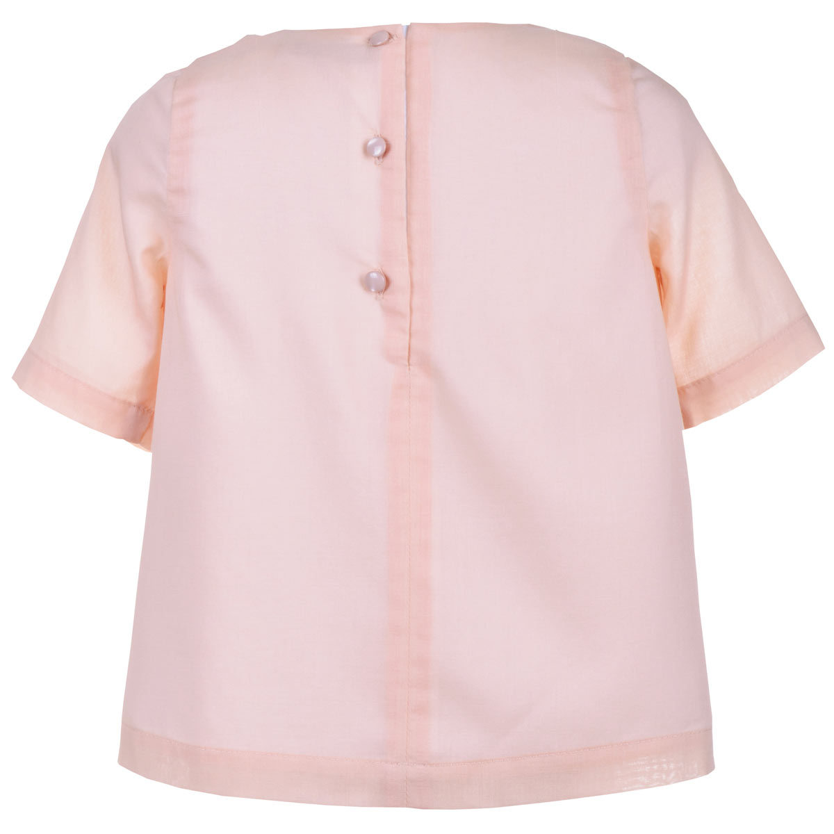 Girl's Daisy Blouse in Blush and Navy