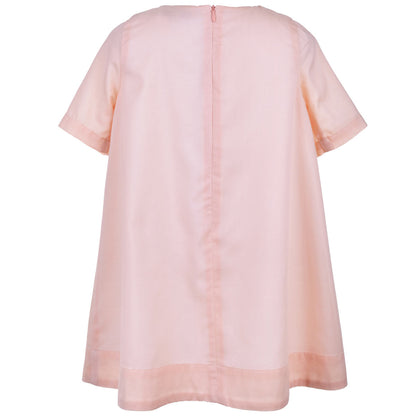 Girl's Daisy Swing Dress in Blush and Navy