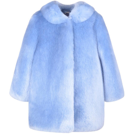 Girl's Faux Fur Coat in Powder Blue