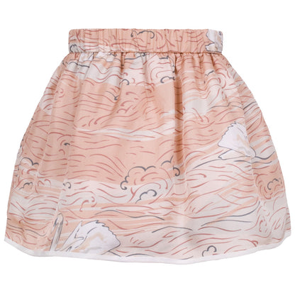 Girl's Gathered Skirt in Swan Print