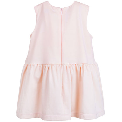 Baby's Gilded Bow Dress & Bloomers in Blush and White Gold