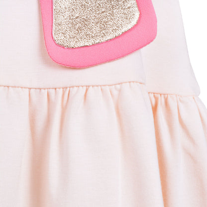 Baby's Gilded Bow Dress & Bloomers in Blush and White Gold