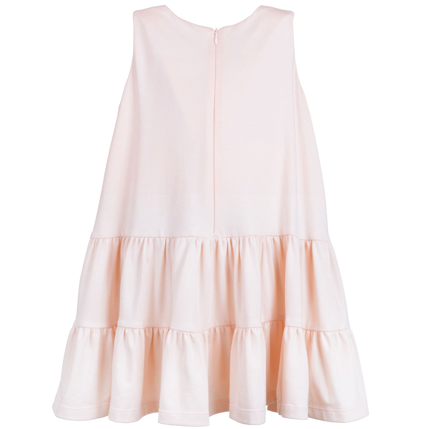 Girl's Gilded Bow Ruffle Tier Dress in Blush and White Gold