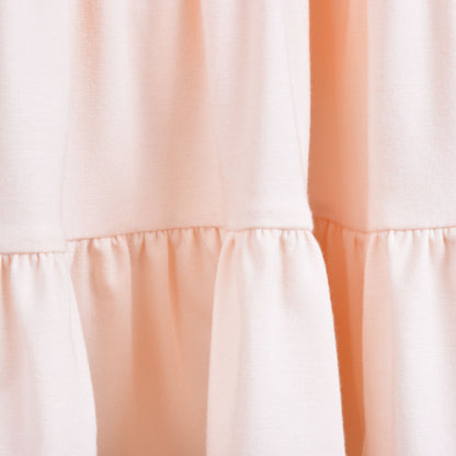 Girl's Gilded Bow Ruffle Tier Dress in Blush and White Gold