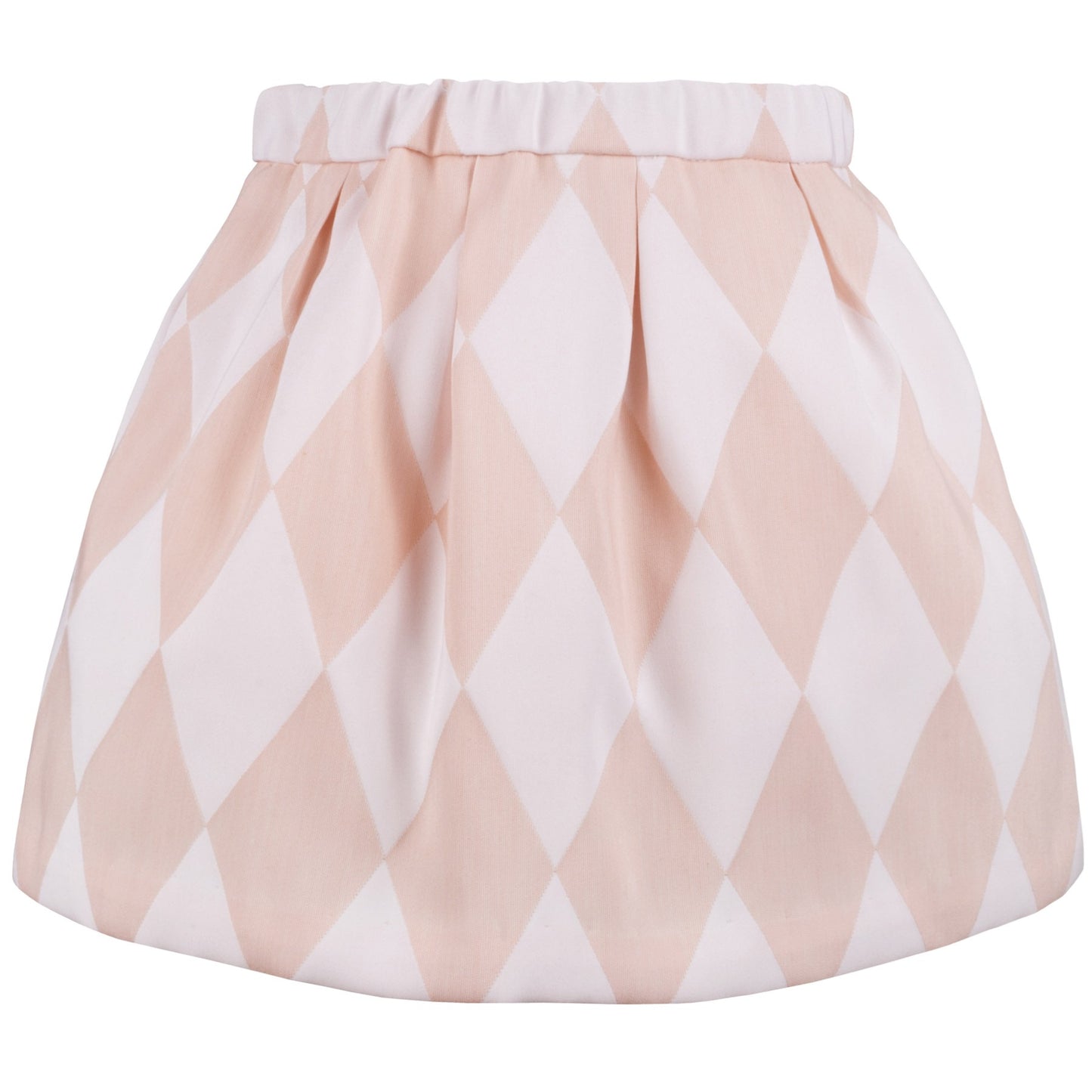 Girl's Harlequin Box Pleat Skirt in Grapefruit