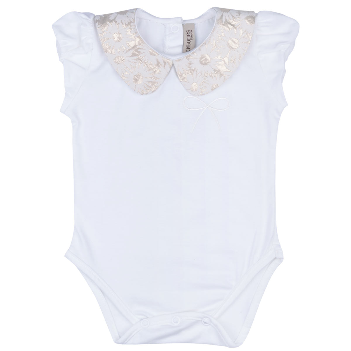Baby's Onesie with Contrast Metallic Daisy Collar
