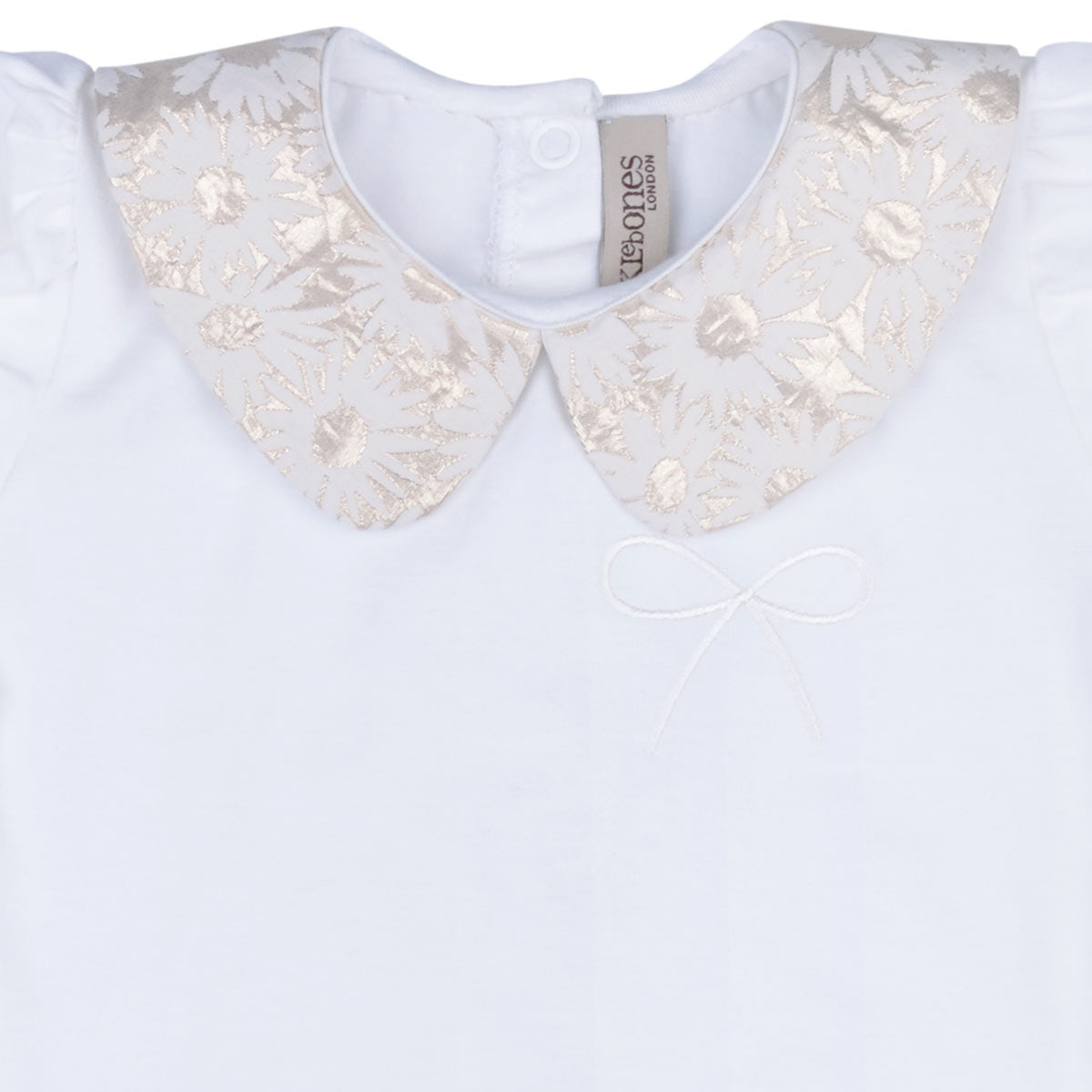 Baby's Onesie with Contrast Metallic Daisy Collar