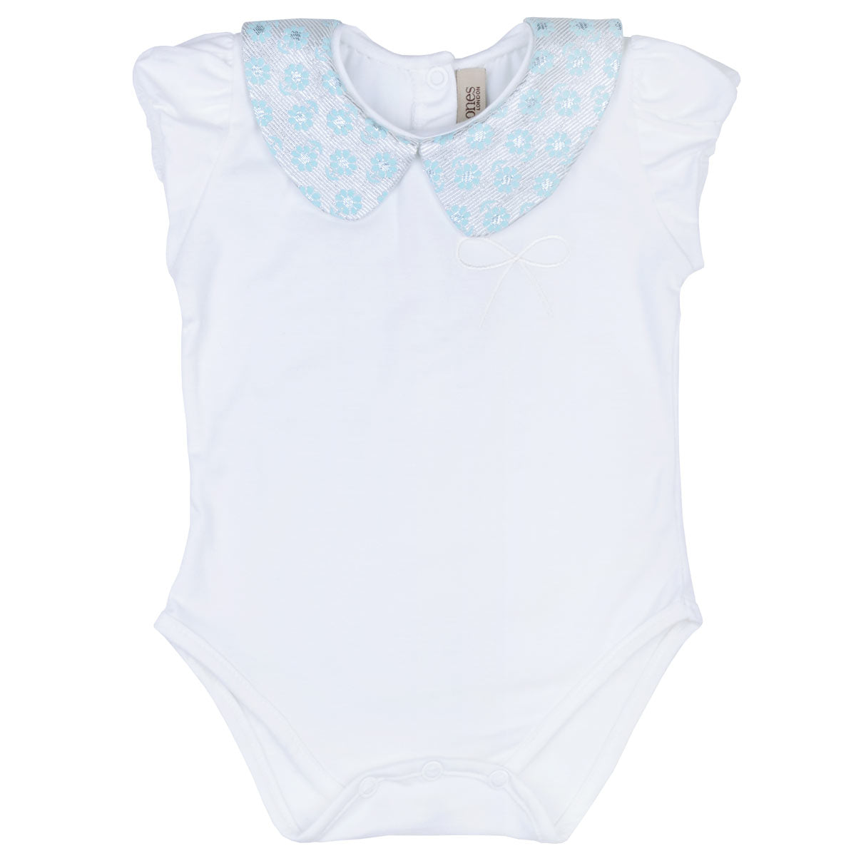 Baby's Onesie with Contrast Mini Meadow Collar