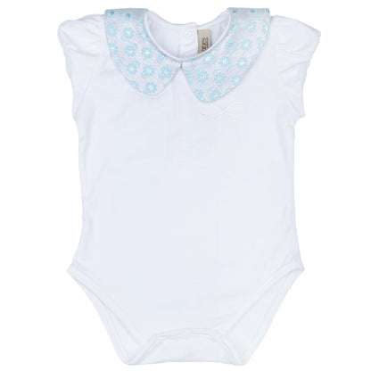 Baby's Onesie with Contrast Mini Meadow Collar