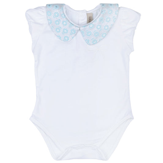 Baby's Onesie with Contrast Mini Meadow Collar