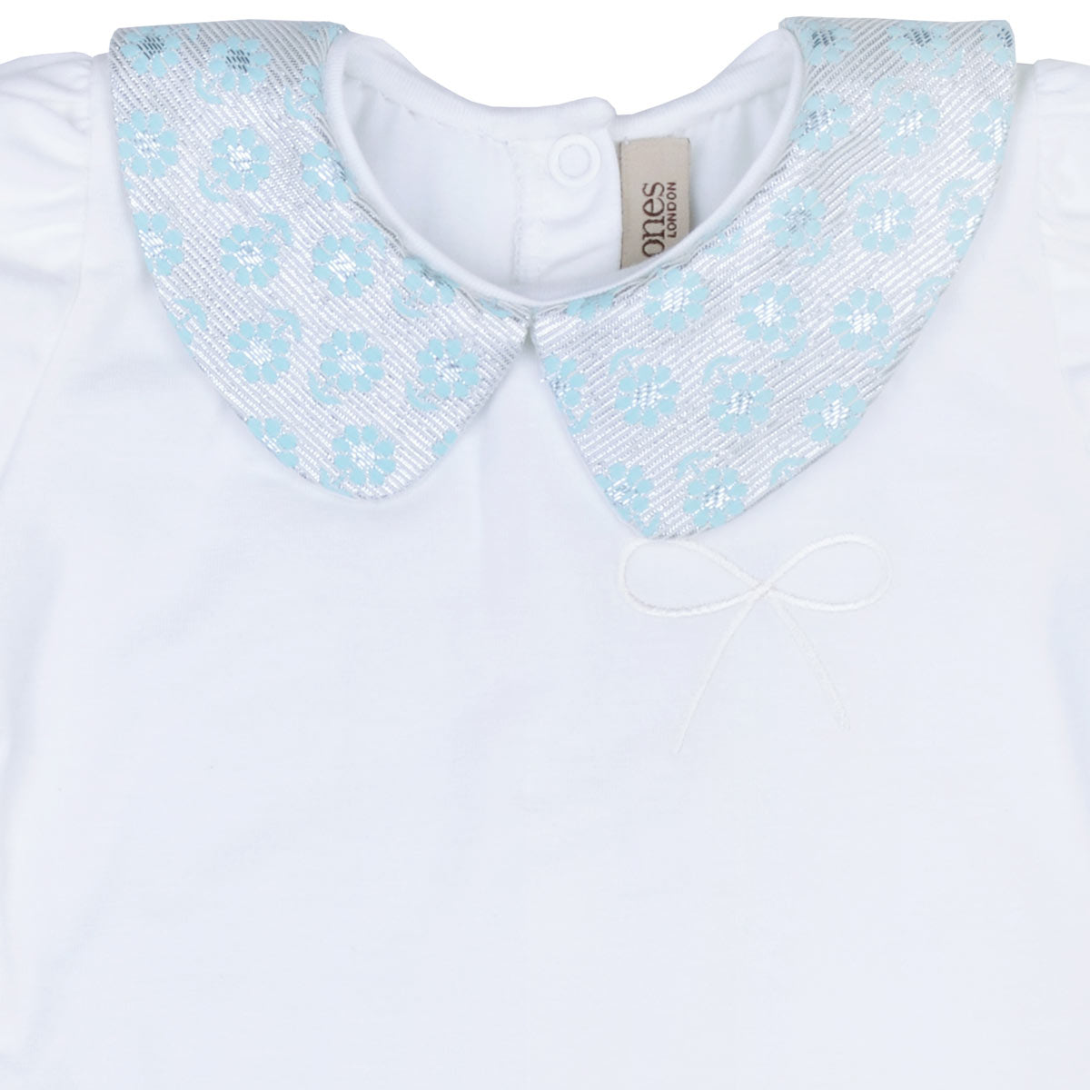 Baby's Onesie with Contrast Mini Meadow Collar