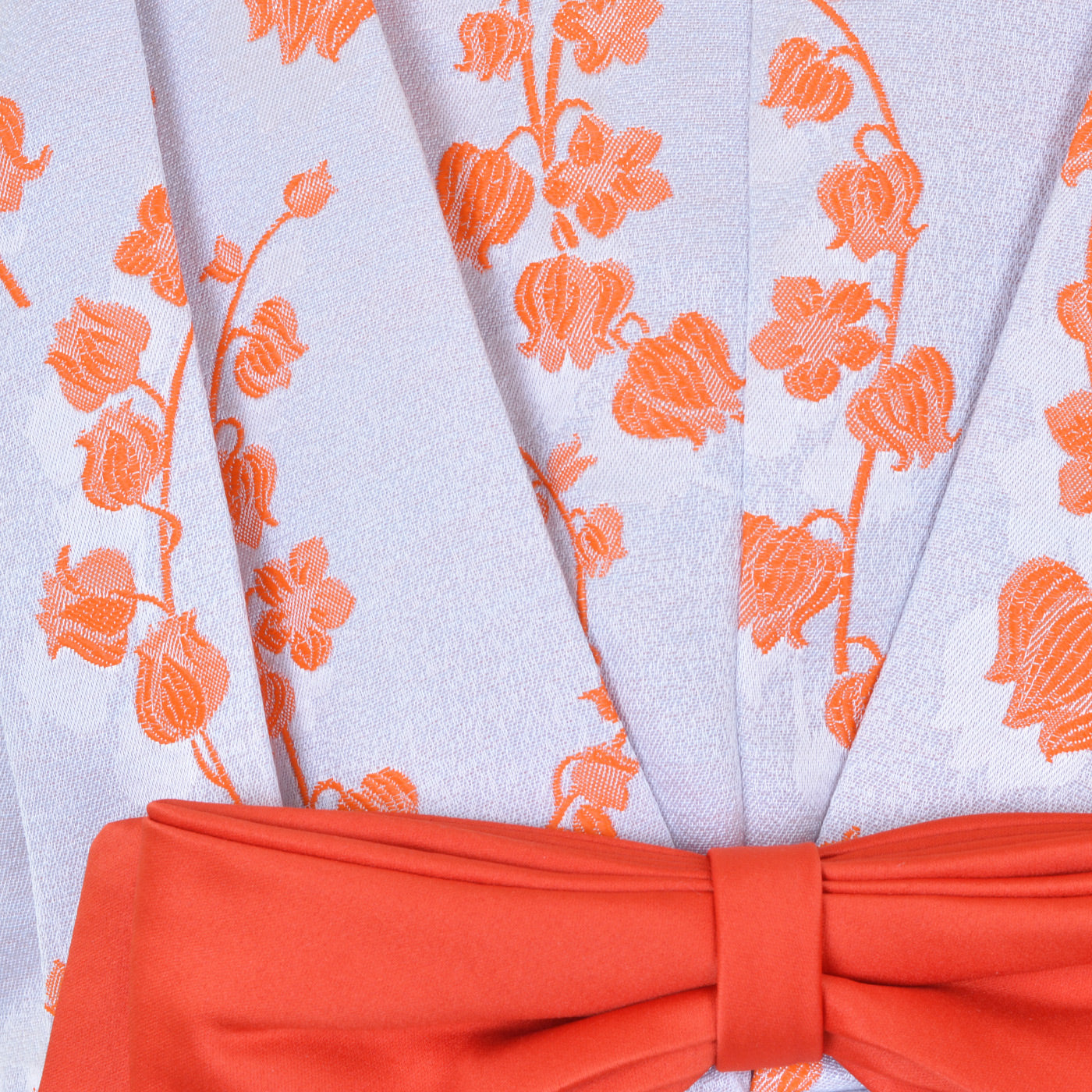 Girl's Pleated Bodice Dress in Powder Blue and Persimmon