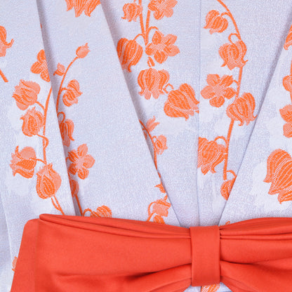 Girl's Pleated Bodice Dress in Powder Blue and Persimmon
