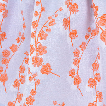 Girl's Pleated Bodice Dress in Powder Blue and Persimmon