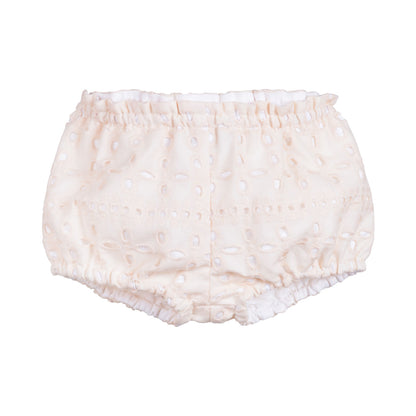 Baby's Puff Sleeve Bodice Dress & Bloomers in Vanilla