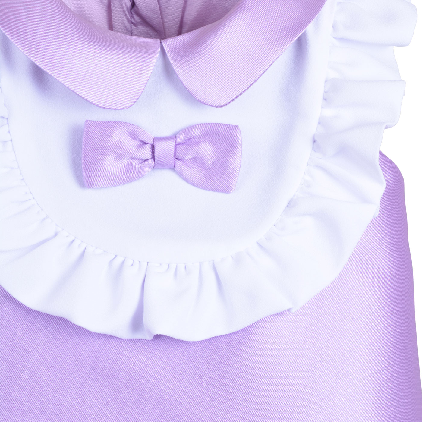 Girl's Ruffle Bib Shift Dress in Lilac