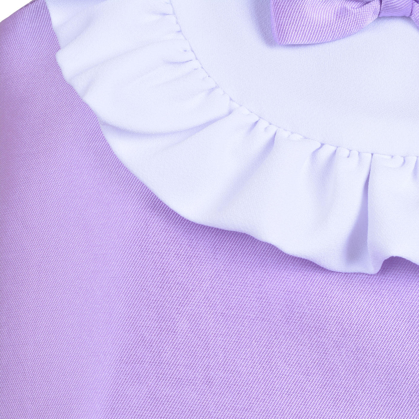 Girl's Ruffle Bib Shift Dress in Lilac