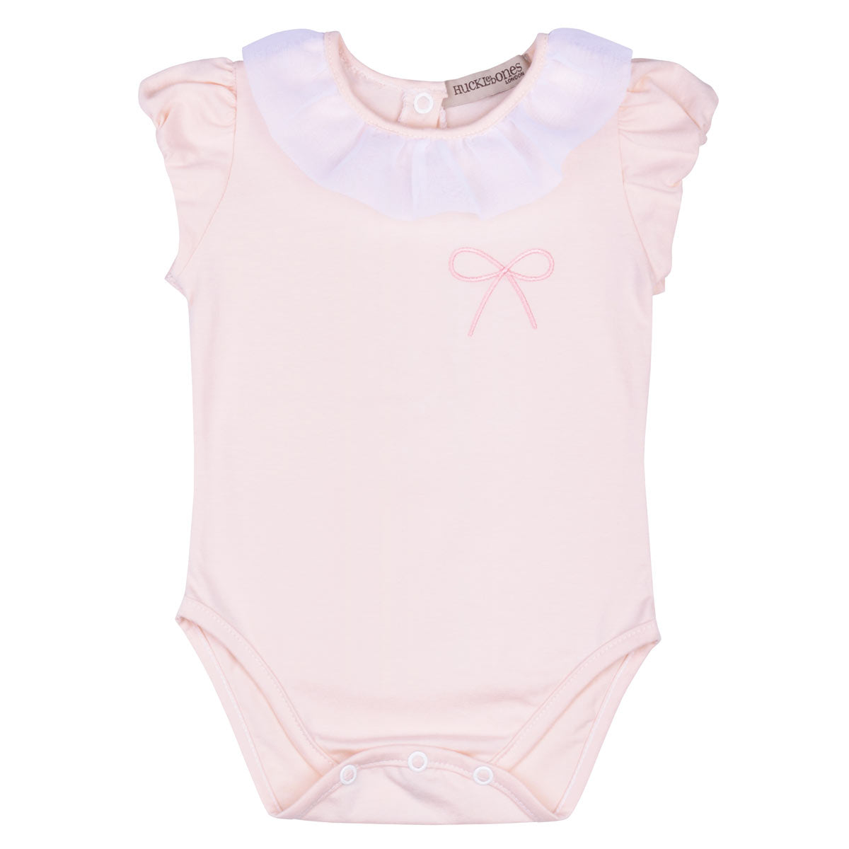 Baby's Ruffle Neck Onesie in Blush