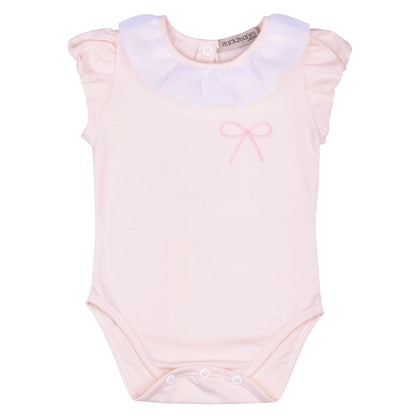 Baby's Ruffle Neck Onesie in Blush