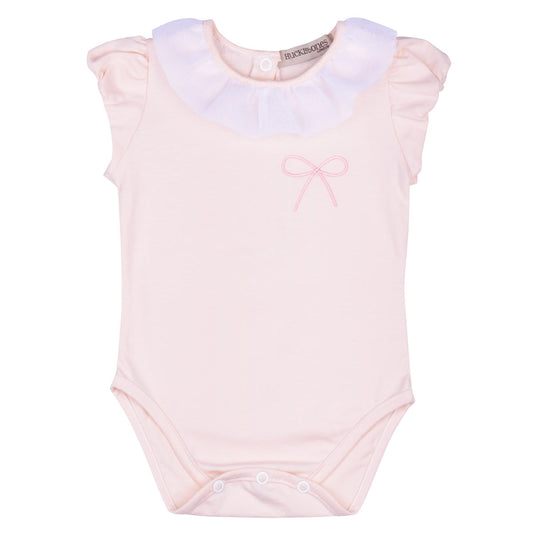Baby's Ruffle Neck Onesie in Blush
