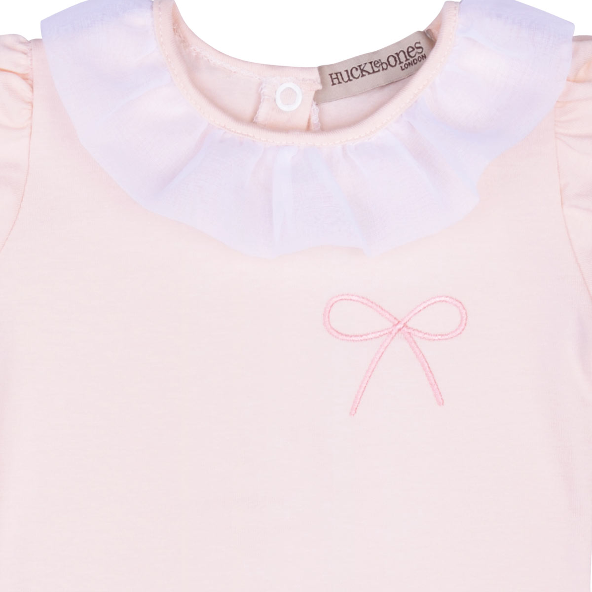 Baby's Ruffle Neck Onesie in Blush