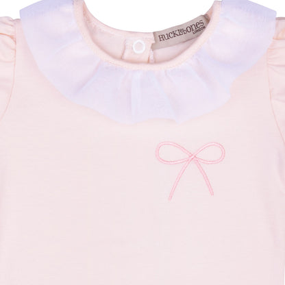Baby's Ruffle Neck Onesie in Blush