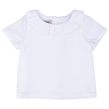 Baby's Ruffle Neck Short Sleeve Blouse
