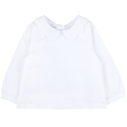 Baby's Scalloped Collar Blouse in Snow