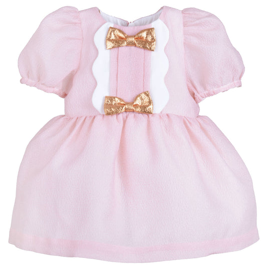 Baby's Scalloped Puff Sleeve Bodice Dress & Bloomers