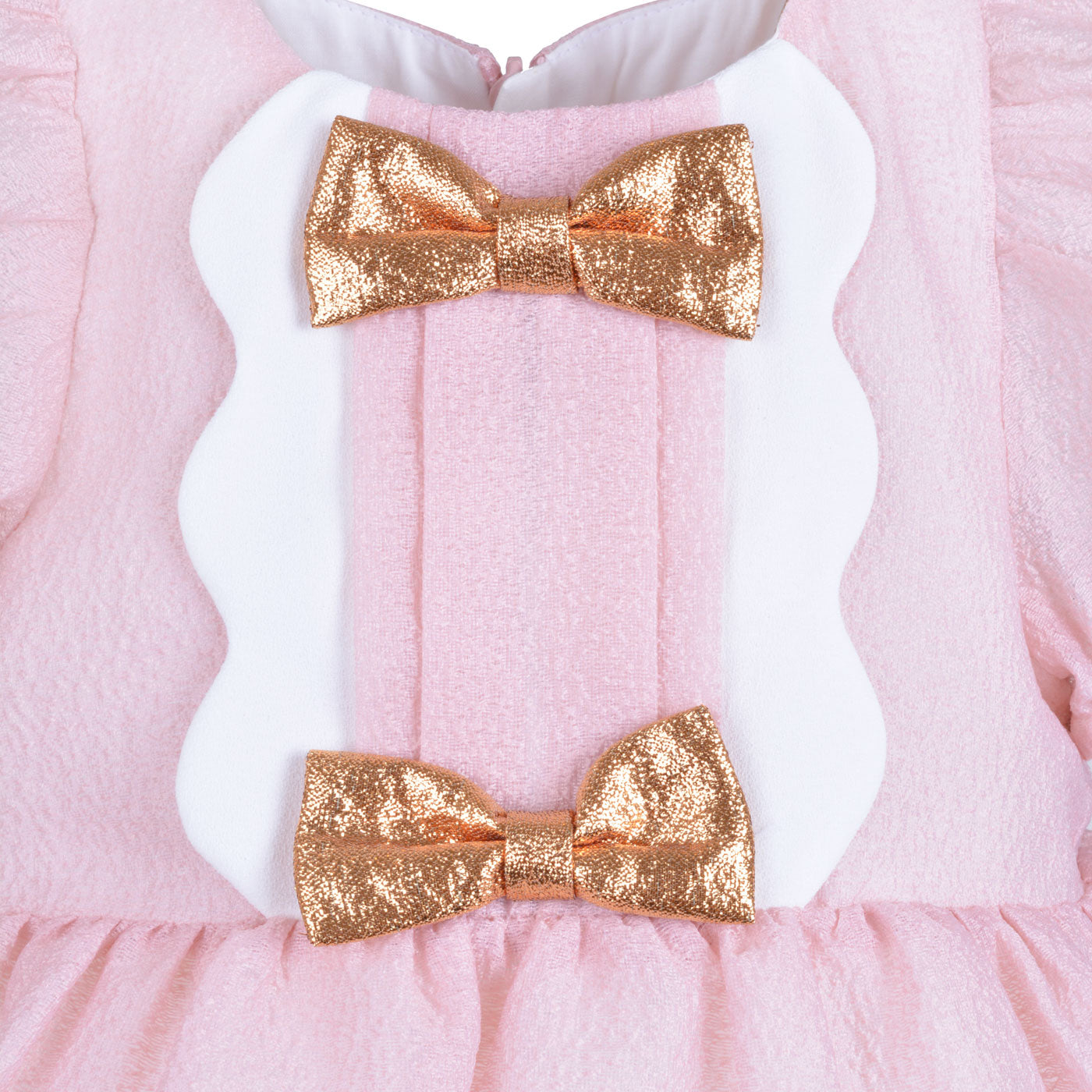 Baby's Scalloped Puff Sleeve Bodice Dress & Bloomers