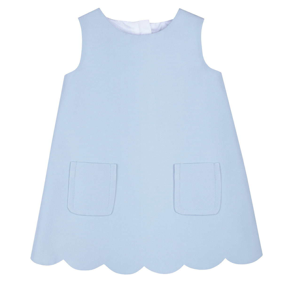 Baby's Scalloped Shift Dress in Powder Blue