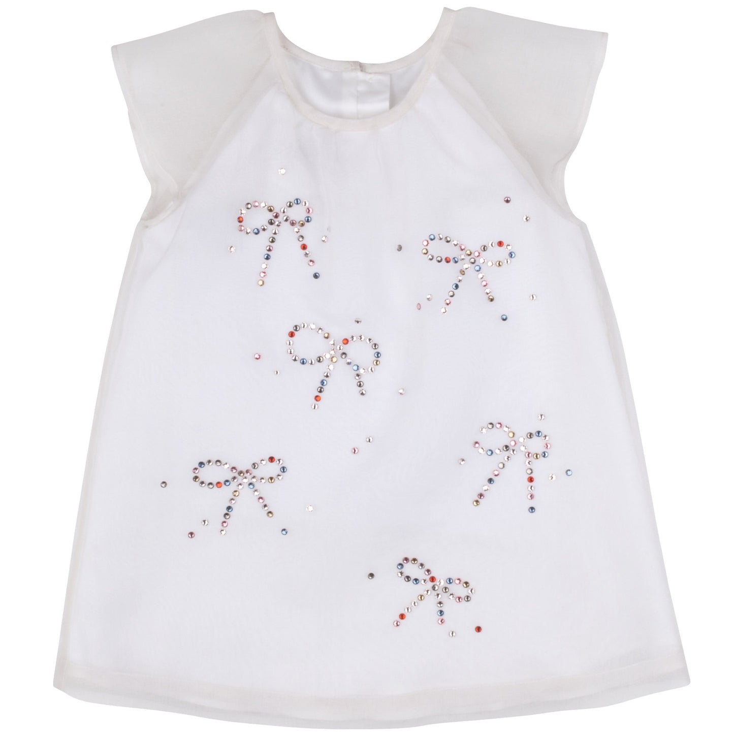 Baby's Swarovski Flutter Dress in Vintage Ivory