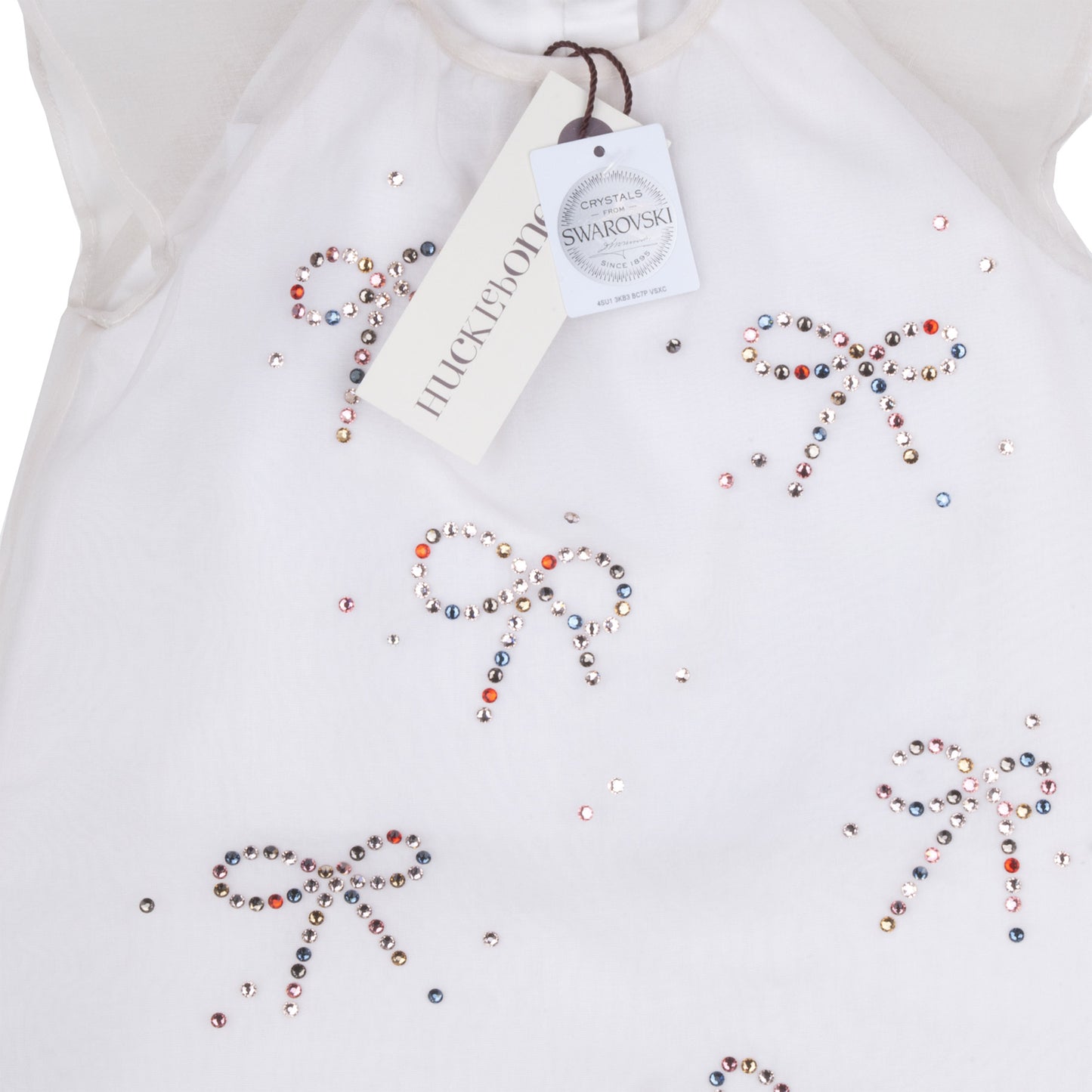 Baby's Swarovski Flutter Dress in Vintage Ivory