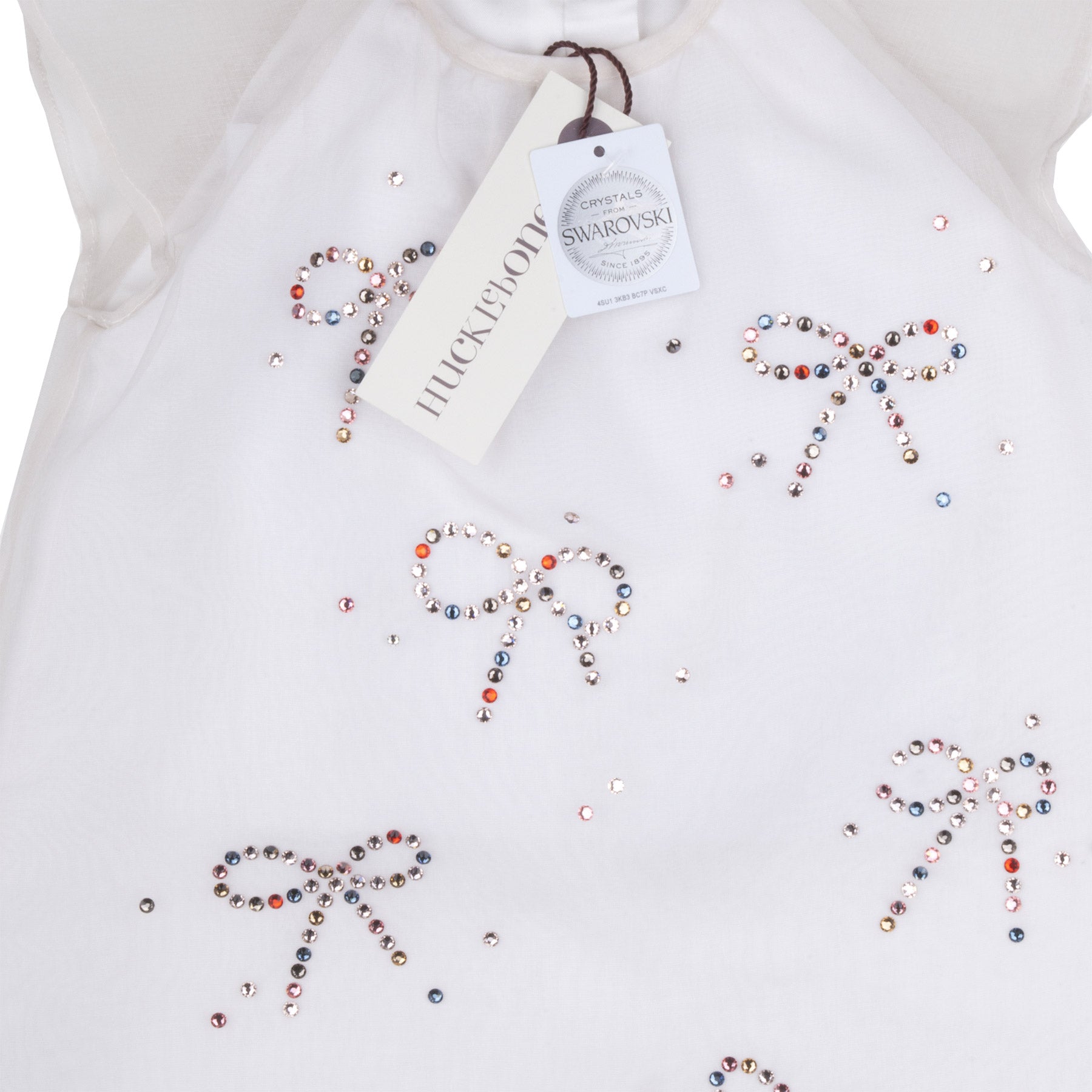 Baby's Swarovski Flutter Dress in Vintage Ivory
