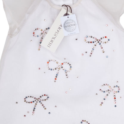 Baby's Swarovski Flutter Dress in Vintage Ivory