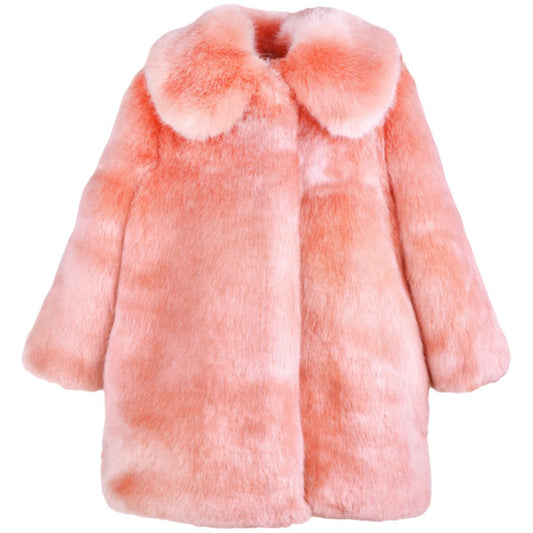 Girl's Faux Fur Coat in Milkshake