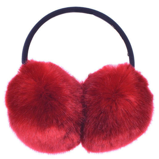 Girl's Faux Fur Earmuffs in Cherry