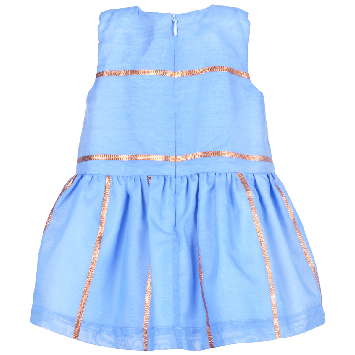 Baby's Bodice Dress & Bloomers in Cornflower and Copper