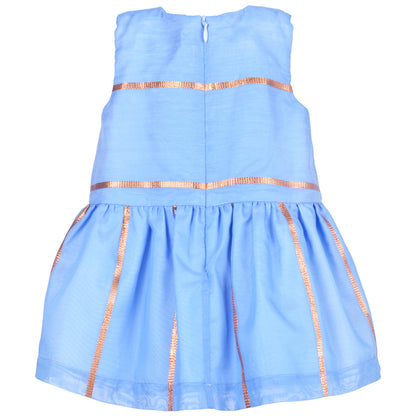 Baby's Bodice Dress & Bloomers in Cornflower and Copper
