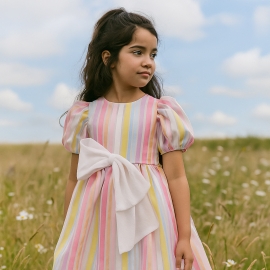 [brand] Puff Sleeve Bodice Dress